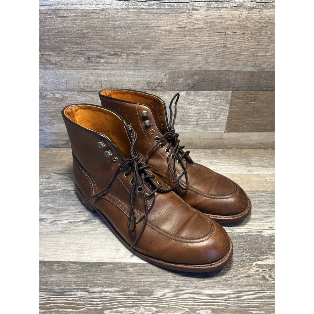 FRYE Boots - Brogue - Men's Size 11 M - Dark Brown Leather Lace Up Mid - USA